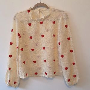 SHEIN heart print top Size Small
